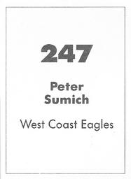 1990 Select AFL Stickers #247 Peter Sumich Back